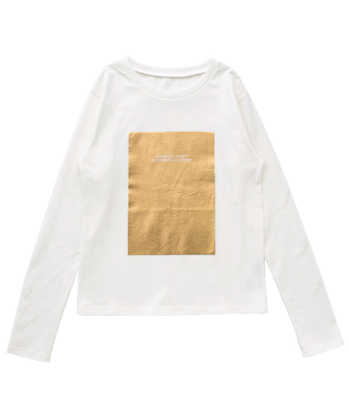 箔プリントロングTシャツ