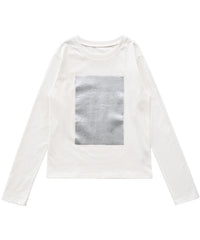 箔プリントロングTシャツ