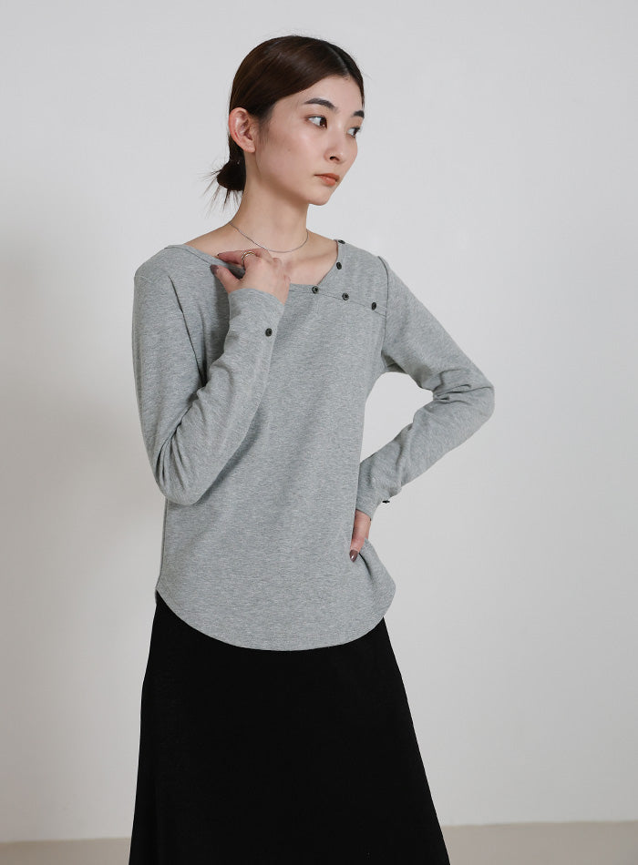 アシンメトリーシャツカフスデザイントップス – SELECT MOCA