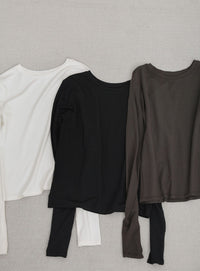 【UV CUT】フィンガースリーブクルーネックロングTシャツ