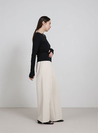 【UV CUT】フィンガースリーブクルーネックロングTシャツ