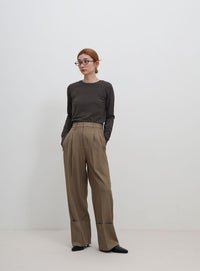 【UV CUT】フィンガースリーブクルーネックロングTシャツ