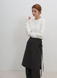 【UV CUT】フィンガースリーブクルーネックロングTシャツ