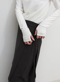 【UV CUT】フィンガースリーブクルーネックロングTシャツ