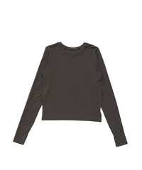 【UV CUT】フィンガースリーブクルーネックロングTシャツ
