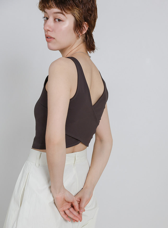 カップ付きバッククロスショートタンクトップ – SELECT MOCA