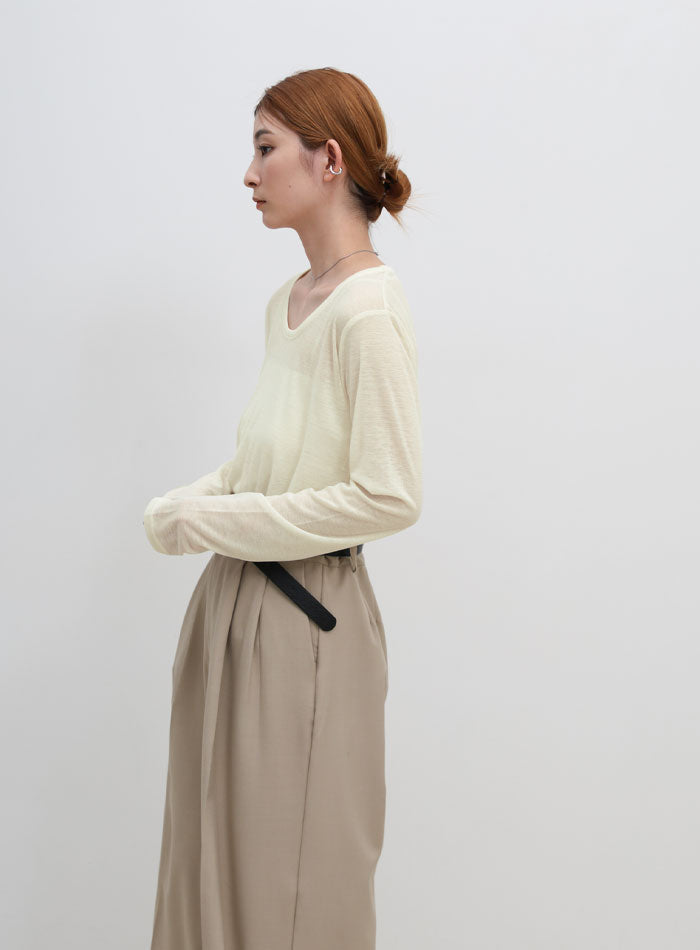 ラウンドネックシアートップス – SELECT MOCA