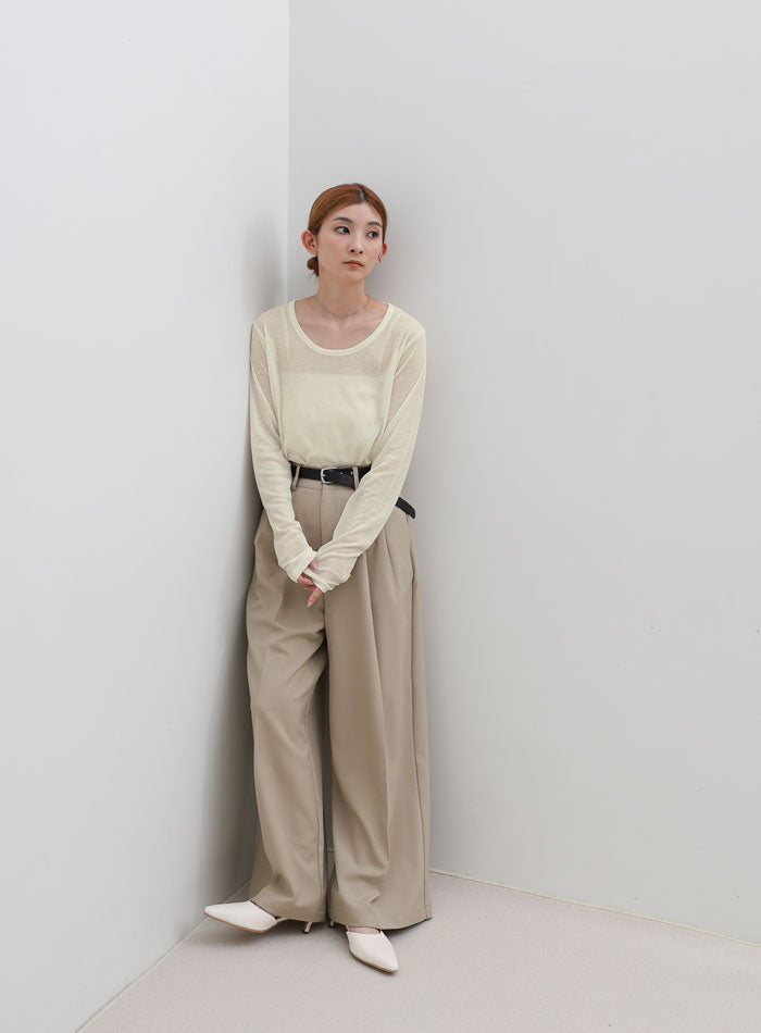 CONFACT ベージュ トップス サイズ3 ラウンドネックシアートップス – SELECT MOCA