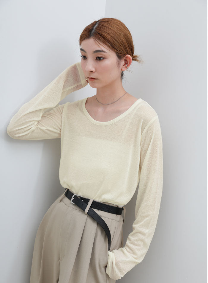 ラウンドネックシアートップス – SELECT MOCA