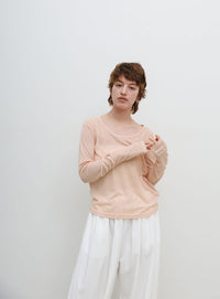 ラウンドネックシアートップス