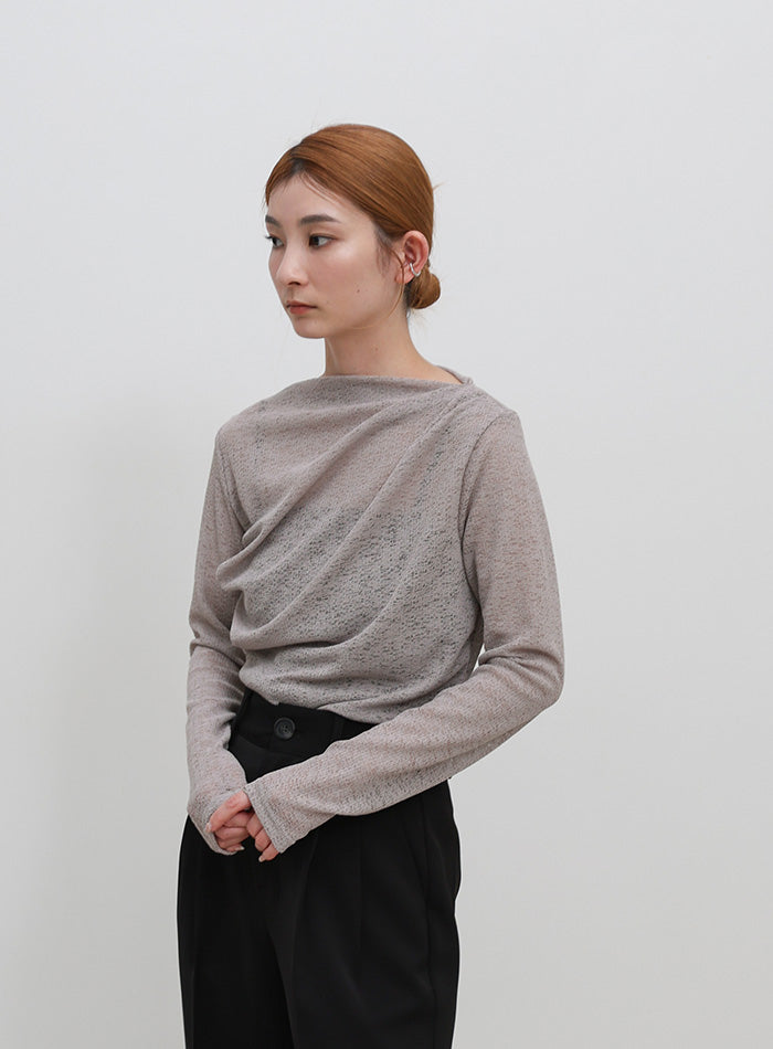 トップス arasaka スラブシアードレープトップス – SELECT MOCA