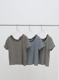 2WAYドライタッチマルチボーダーコンパクトTシャツ