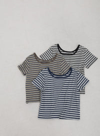 2WAYドライタッチマルチボーダーコンパクトTシャツ