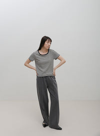 2WAYドライタッチマルチボーダーコンパクトTシャツ