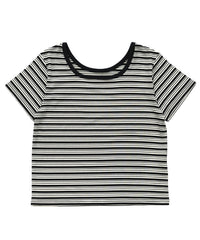 2WAYドライタッチマルチボーダーコンパクトTシャツ