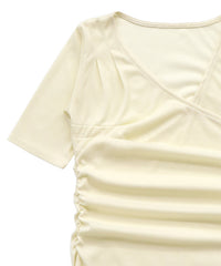 ドレープカシュクールシアーTシャツ