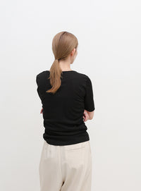 ドレープカシュクールシアーTシャツ