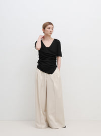 ドレープカシュクールシアーTシャツ