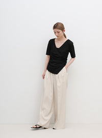 ドレープカシュクールシアーTシャツ