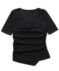 ドレープカシュクールシアーTシャツ