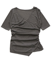 ドレープカシュクールシアーTシャツ