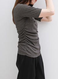 ドレープカシュクールシアーTシャツ