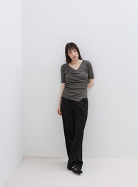 ドレープカシュクールシアーTシャツ