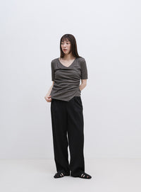 ドレープカシュクールシアーTシャツ