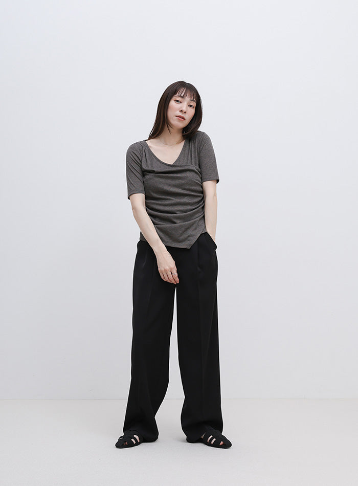 ドレープカシュクールシアーTシャツ – SELECT MOCA
