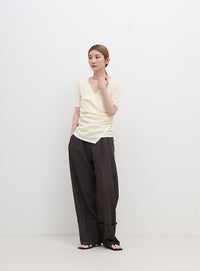 ドレープカシュクールシアーTシャツ