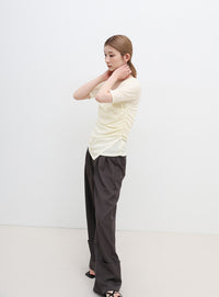ドレープカシュクールシアーTシャツ