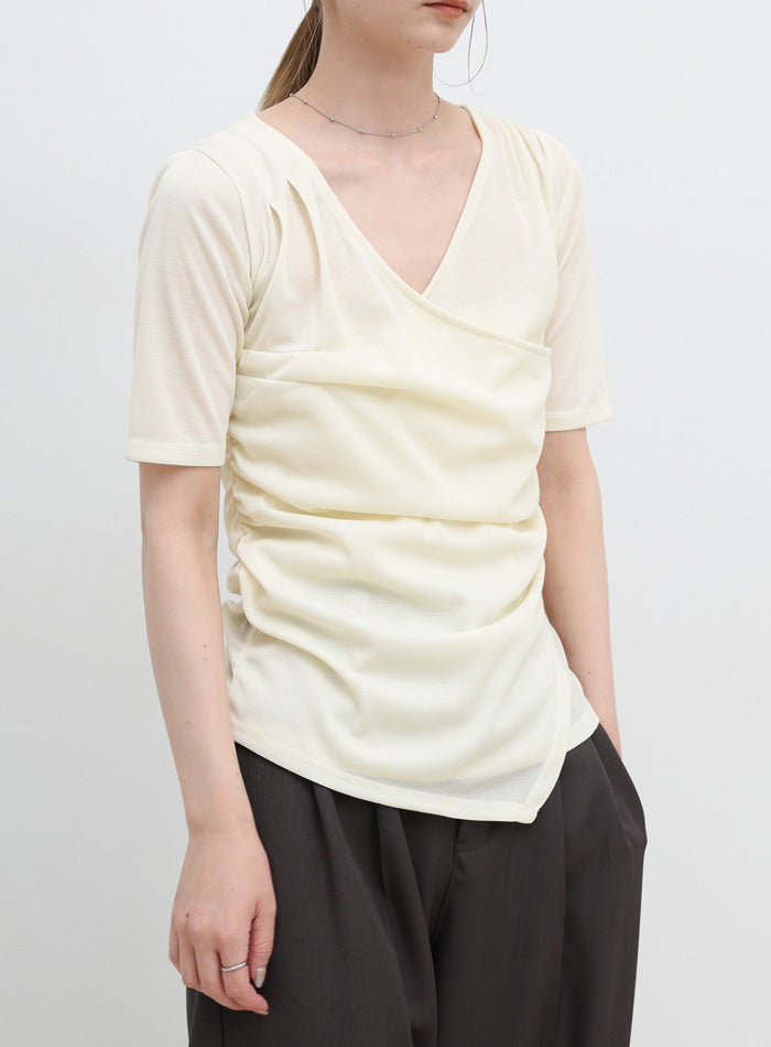 ドレープカシュクールシアーTシャツ – SELECT MOCA