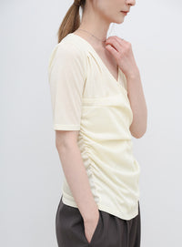 ドレープカシュクールシアーTシャツ