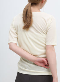 ドレープカシュクールシアーTシャツ
