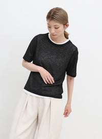 シアーテレコレイヤードＴシャツ