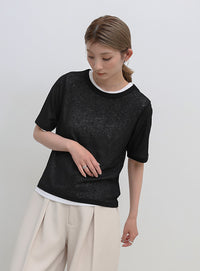 シアーテレコレイヤードＴシャツ