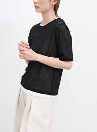 シアーテレコレイヤードＴシャツ