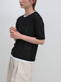 シアーテレコレイヤードＴシャツ