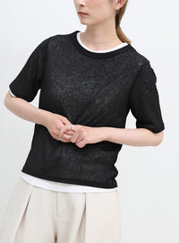 シアーテレコレイヤードＴシャツ