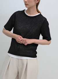 シアーテレコレイヤードＴシャツ