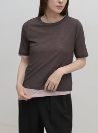 シアーテレコレイヤードＴシャツ