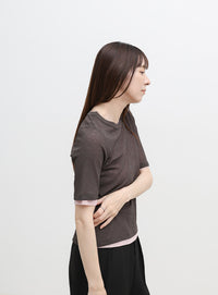 シアーテレコレイヤードＴシャツ