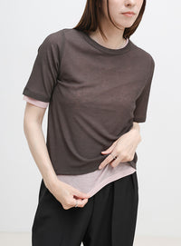 シアーテレコレイヤードＴシャツ