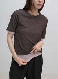 シアーテレコレイヤードＴシャツ
