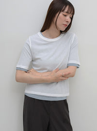 シアーテレコレイヤードＴシャツ