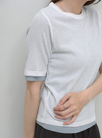 シアーテレコレイヤードＴシャツ