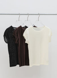 ベロアミニスリーブＴシャツ