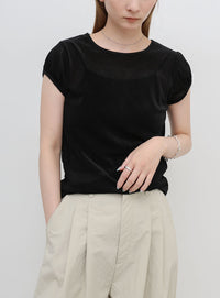 ベロアミニスリーブＴシャツ