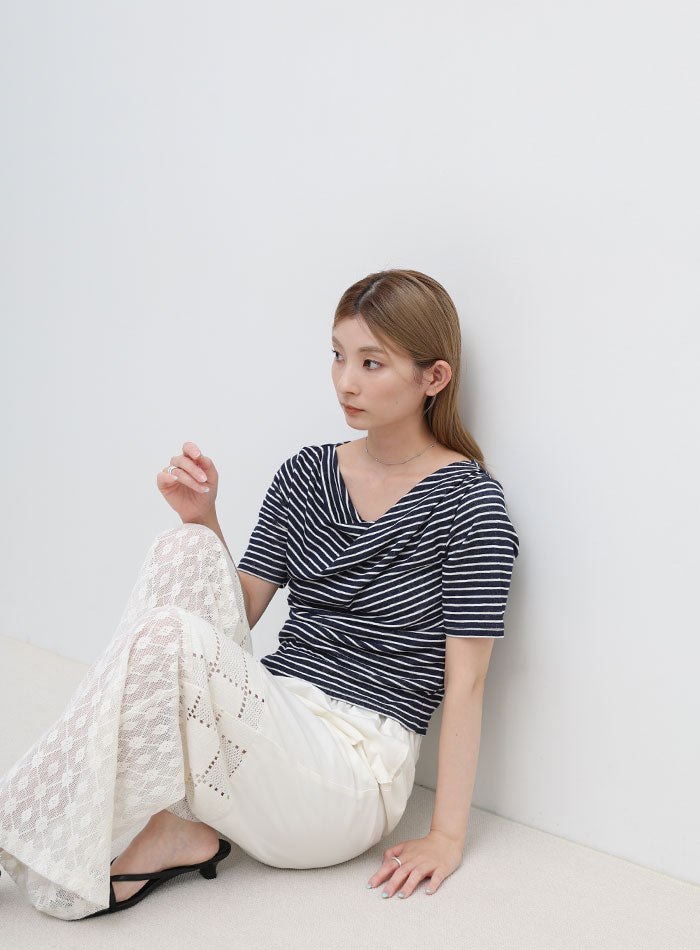 ボーダードレープトップス – SELECT MOCA