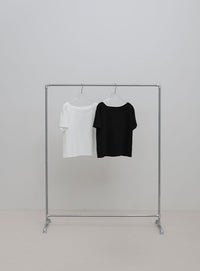 ワンショルダーシンプルコットンTシャツ